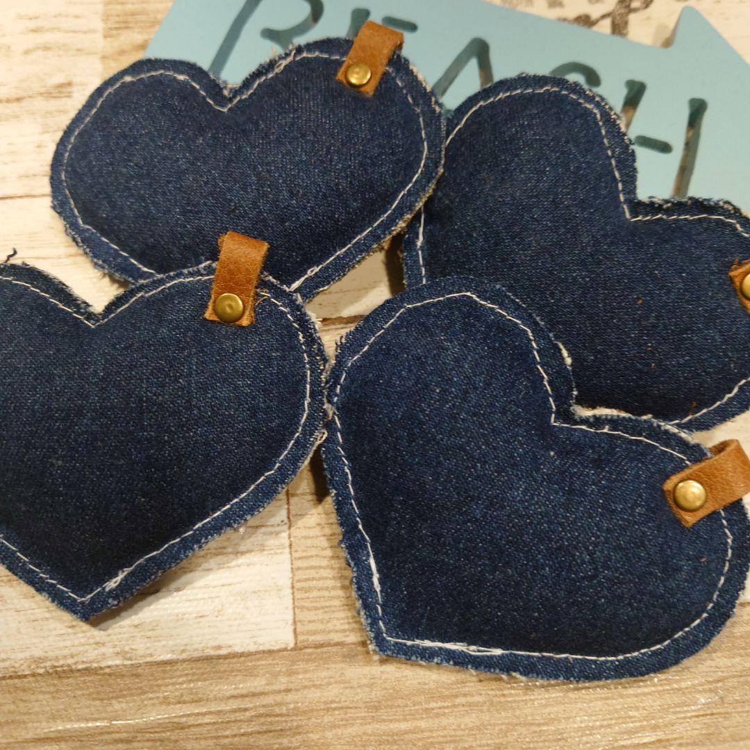 いちごパフェ☆683☆ぷっくりハートキーホルダー４個セット　薔薇　レース