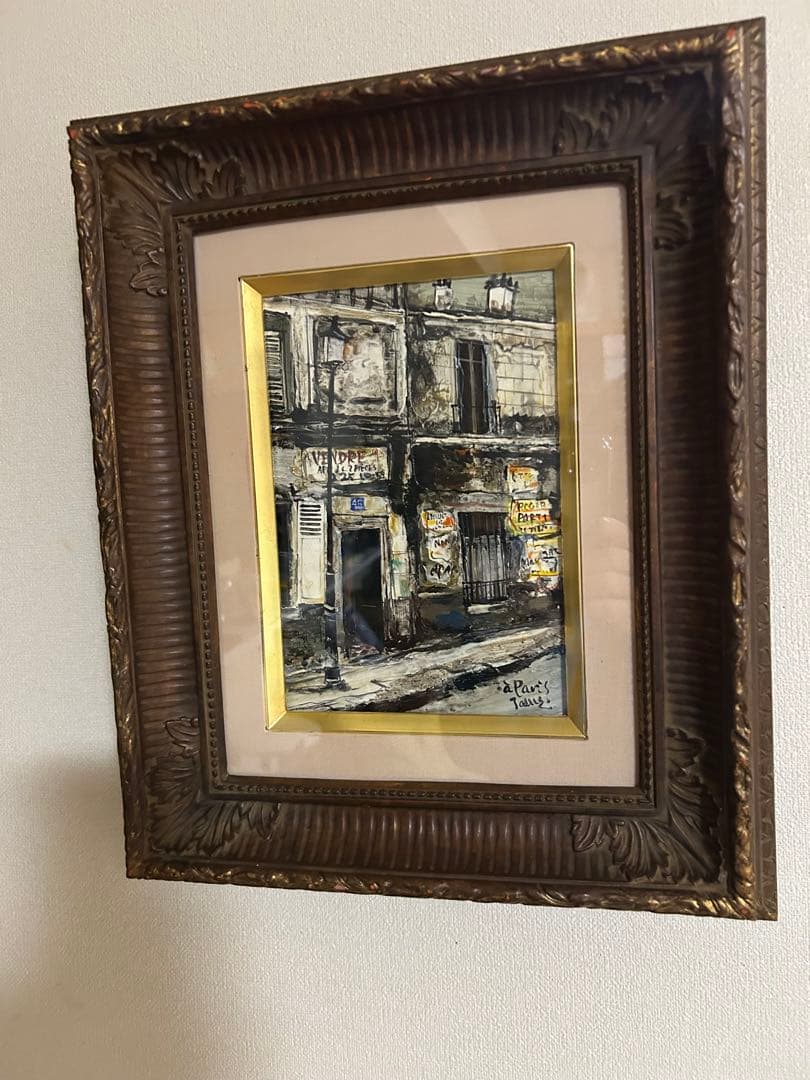 油彩画　谷本ためひろ　[パリの街角] SMサイズ