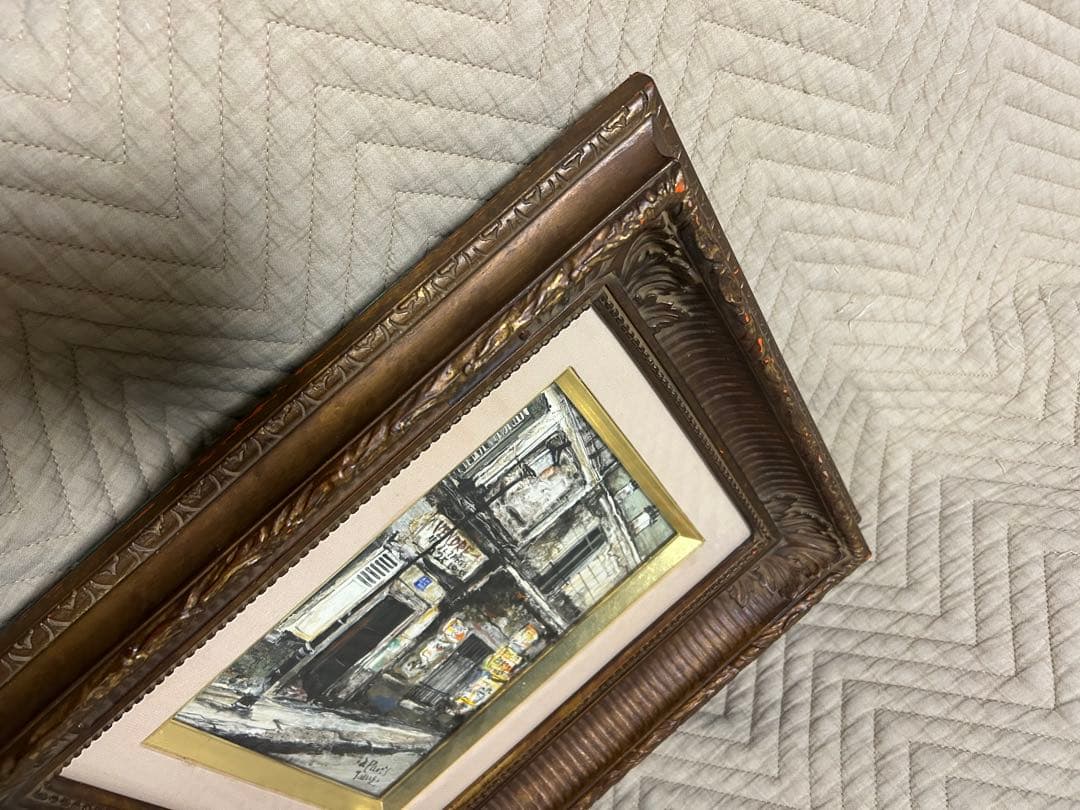 油彩画　谷本ためひろ　[パリの街角] SMサイズ