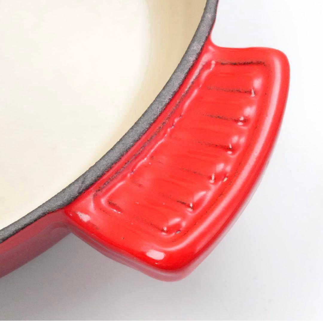 【美品】LE CREUSET　プレートダムール チェリーレッド　18cm