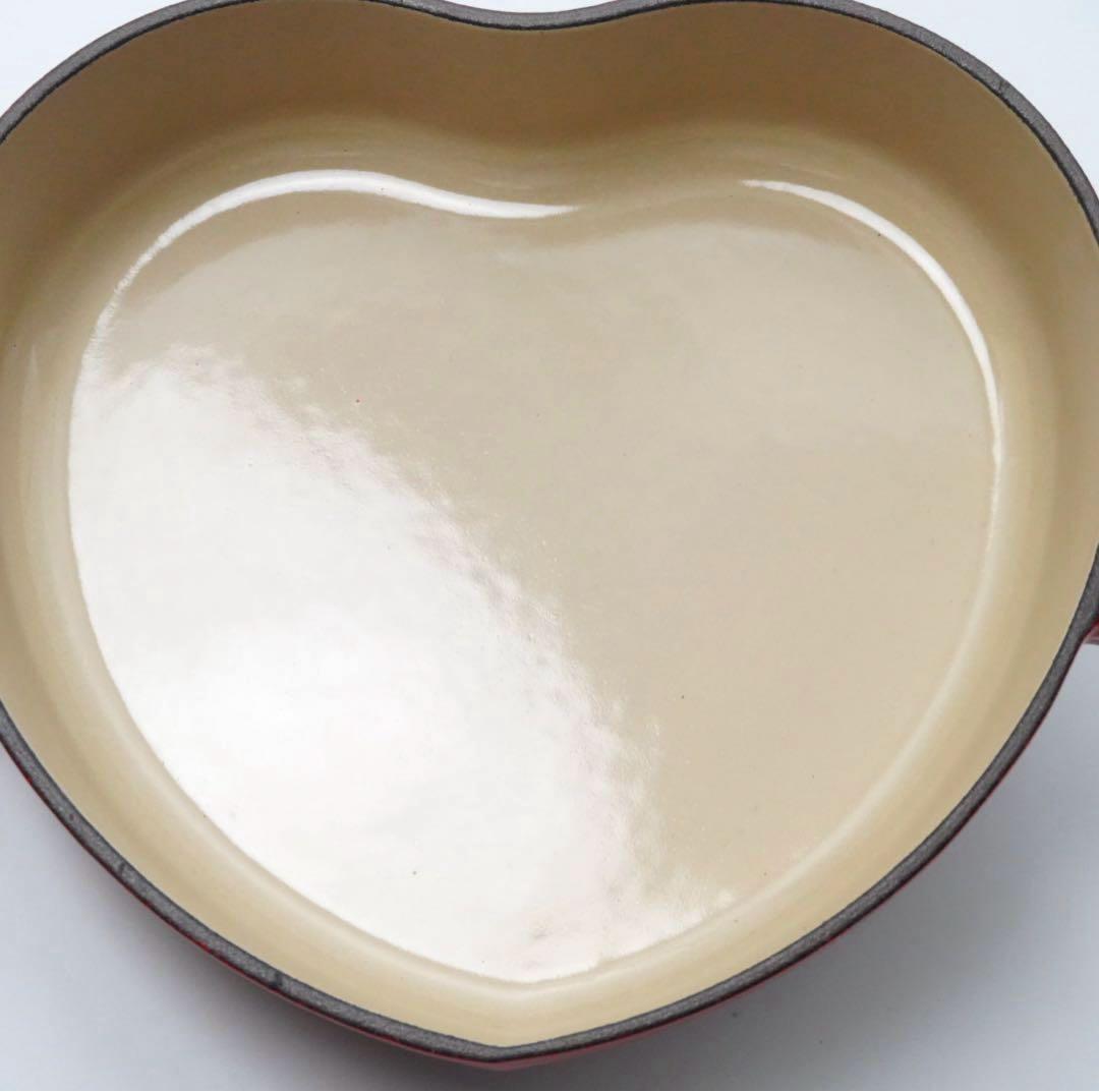 【美品】LE CREUSET　プレートダムール チェリーレッド　18cm