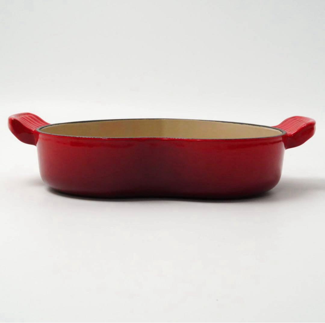 【美品】LE CREUSET　プレートダムール チェリーレッド　18cm