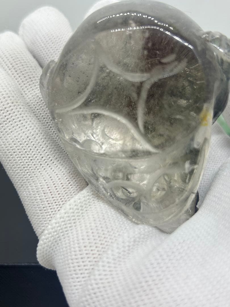 天然石ガーデンクォーツ置物　銭ガエル　No.2427