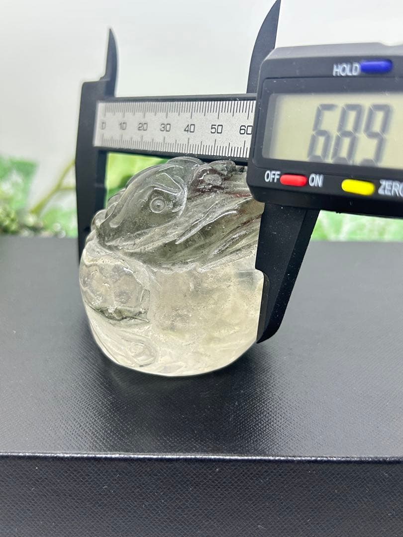 天然石ガーデンクォーツ置物　銭ガエル　No.2427