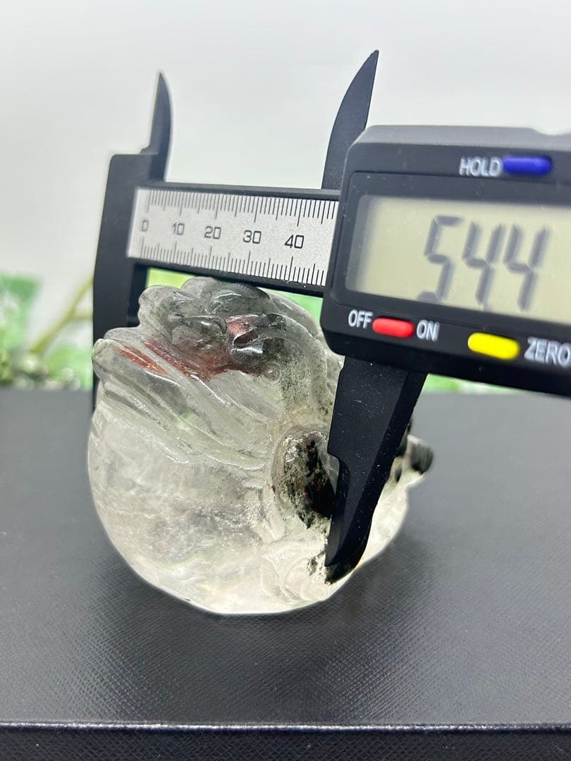 天然石ガーデンクォーツ置物　銭ガエル　No.2427