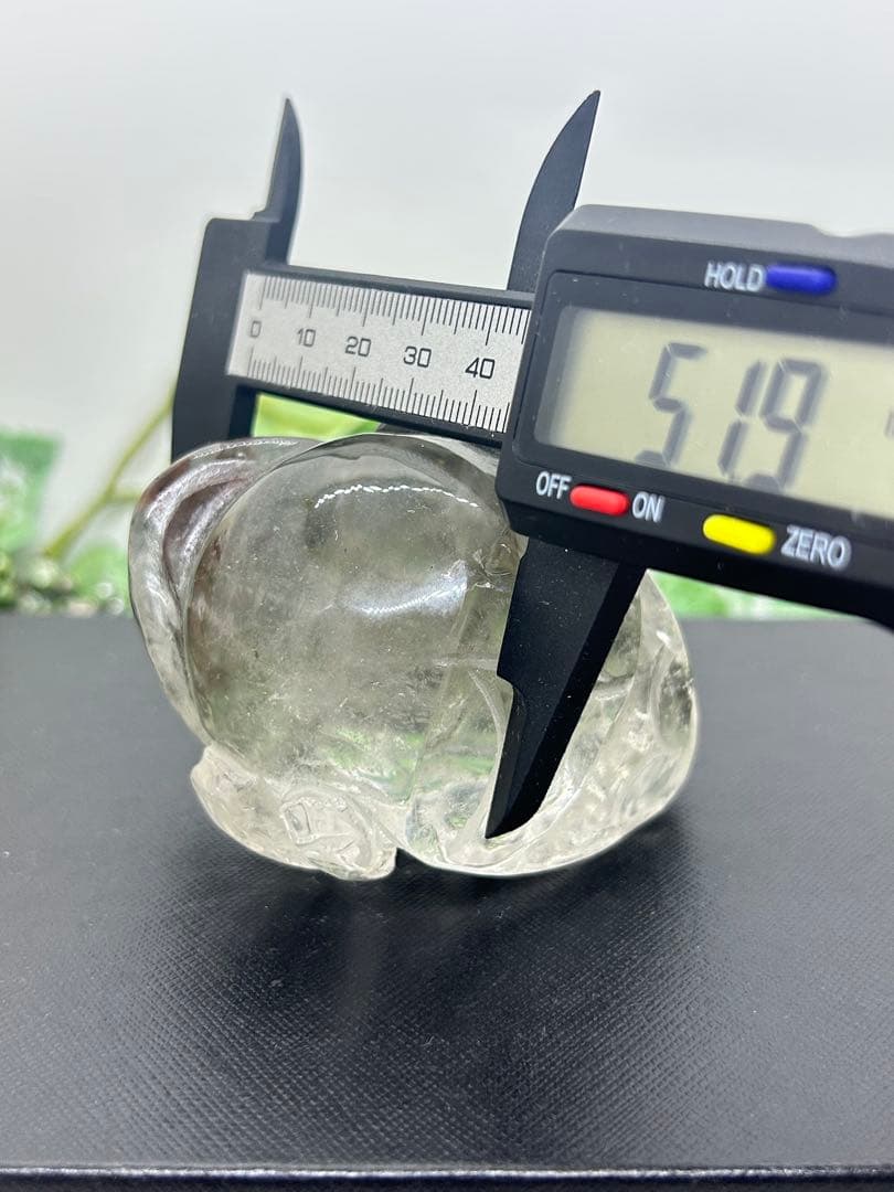 天然石ガーデンクォーツ置物　銭ガエル　No.2427