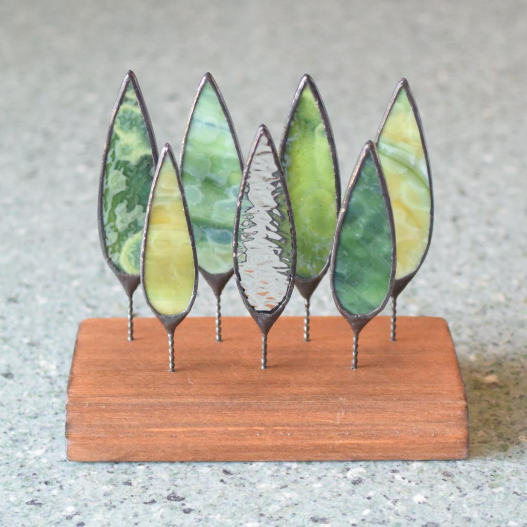 もんちゃんまま・木立ち　ステンドグラス(STG209)