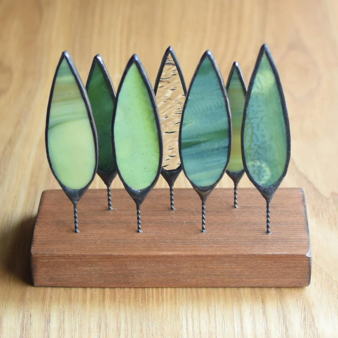 もんちゃんまま・木立ち　ステンドグラス(STG209)