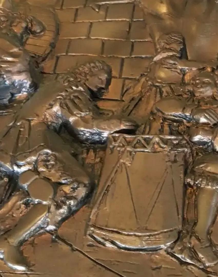 95cm懸金属製品/浮彫り /彫刻 歴史的シーン