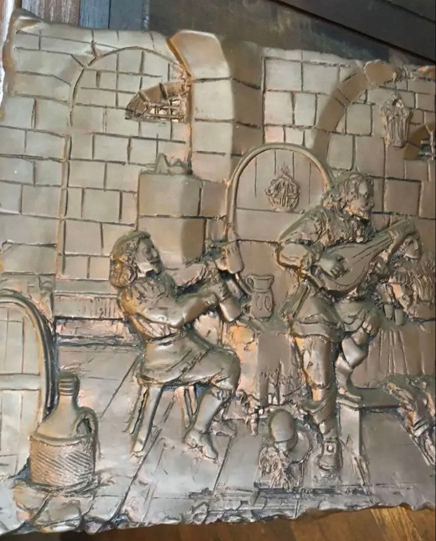 95cm懸金属製品/浮彫り /彫刻 歴史的シーン