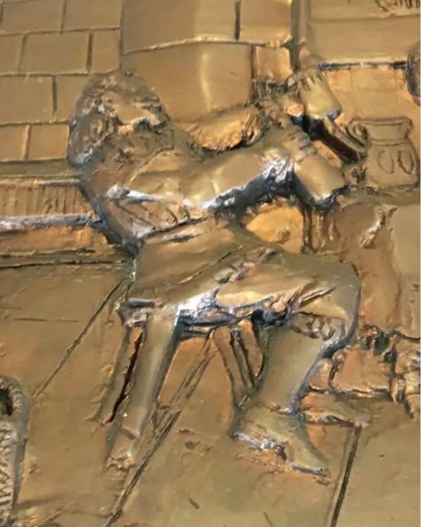 95cm懸金属製品/浮彫り /彫刻 歴史的シーン