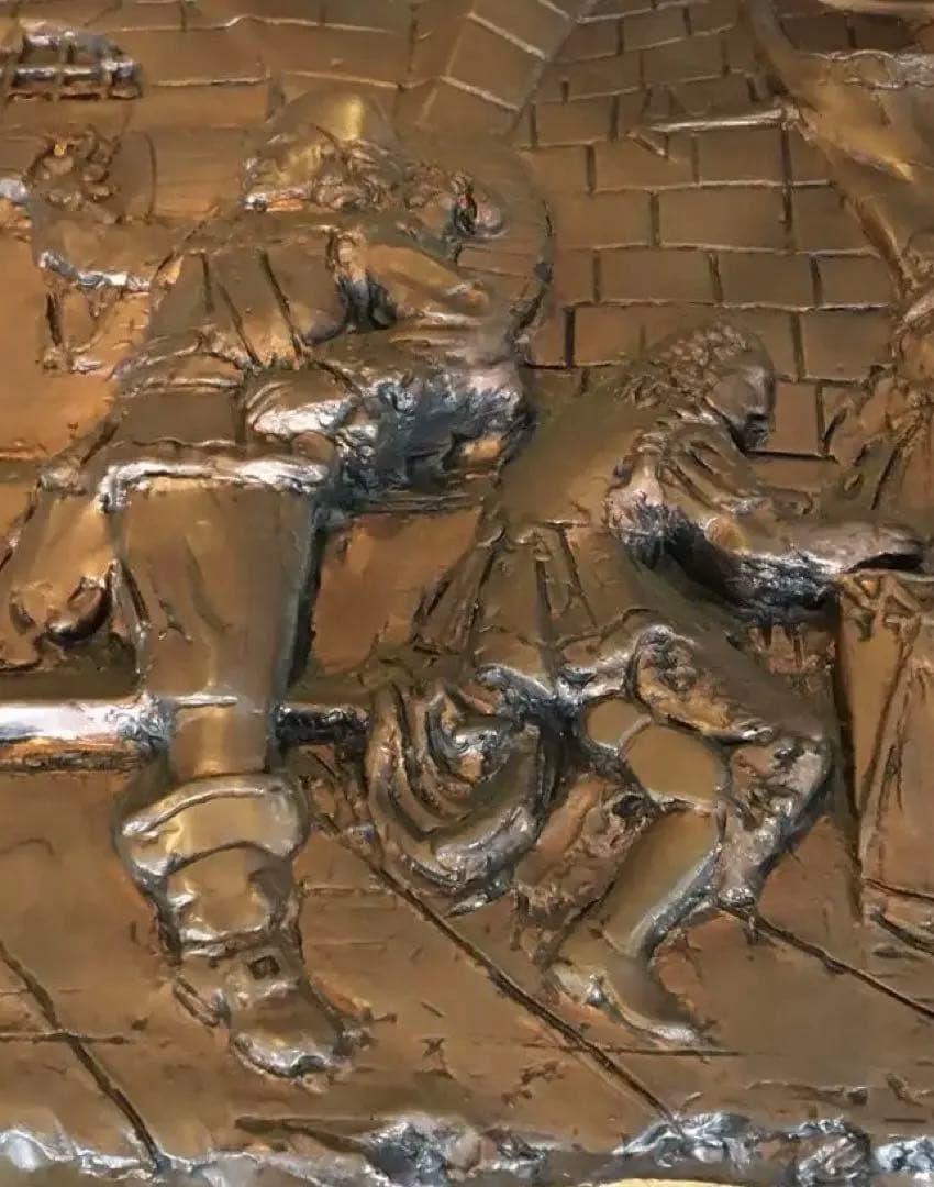 95cm懸金属製品/浮彫り /彫刻 歴史的シーン