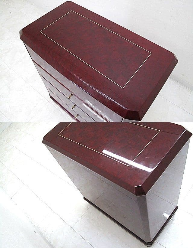 美品　モリカネ バール材 ジュエリーキャビネット 鍵付き ジュエリーチェスト