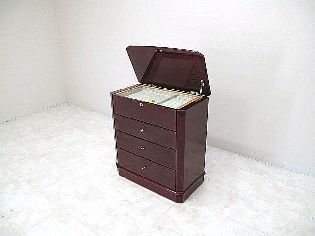 美品　モリカネ バール材 ジュエリーキャビネット 鍵付き ジュエリーチェスト