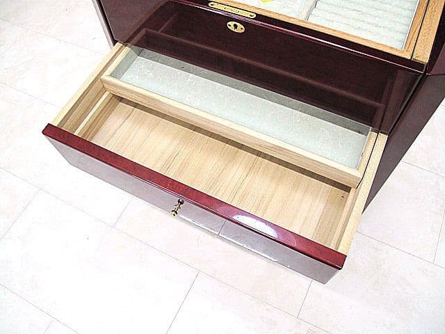 美品　モリカネ バール材 ジュエリーキャビネット 鍵付き ジュエリーチェスト