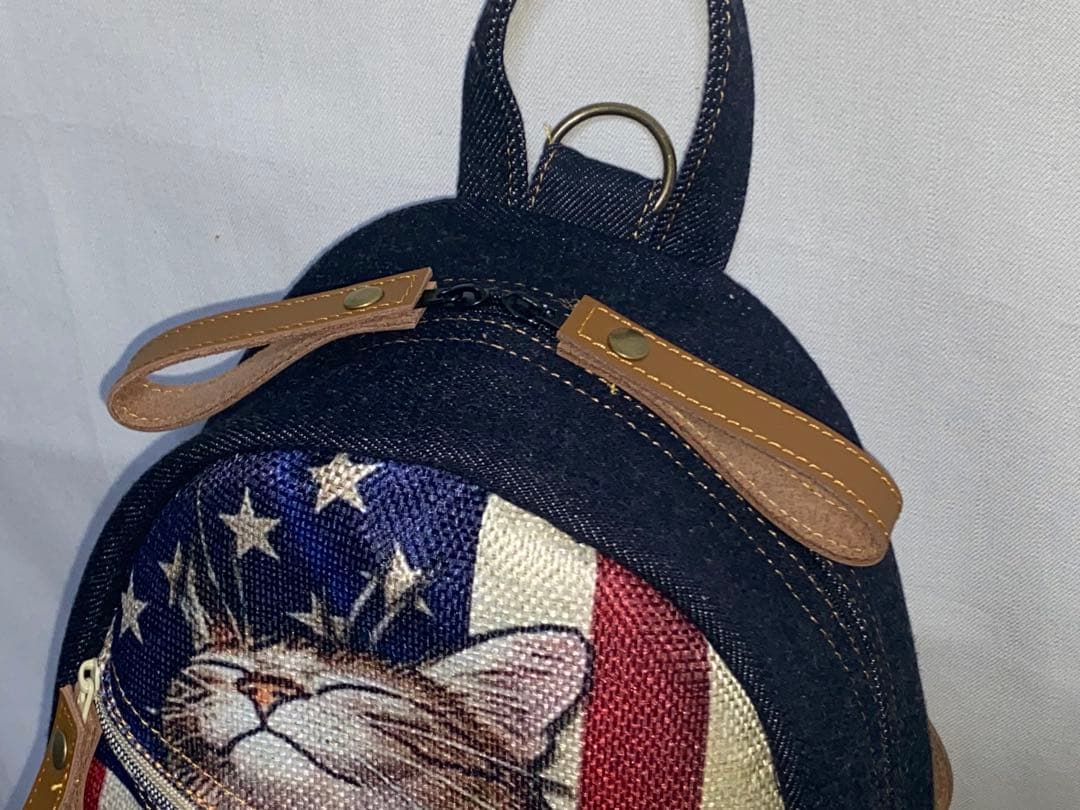 男女兼用☆岡山デニム*USAトラネコ♪リュックorワンショルダーバッグ