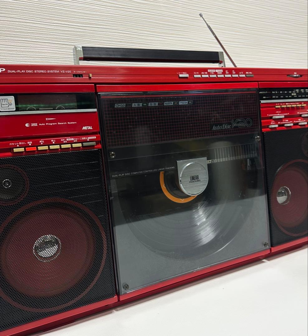 希少レッドSHARP VZ-V20 オートディスク 両面再生 完動品 整備美品