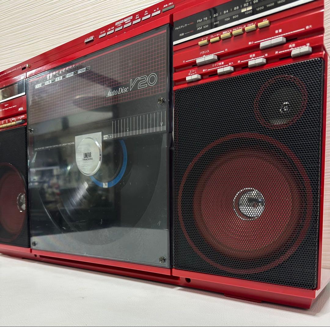 希少レッドSHARP VZ-V20 オートディスク 両面再生 完動品 整備美品