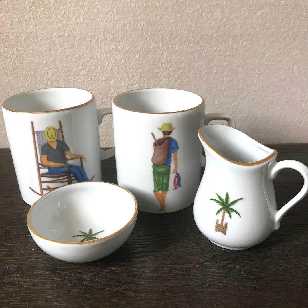 【未使用】リモージュ フィリップ デズリエ　大皿プレート マグカップ　6点セット