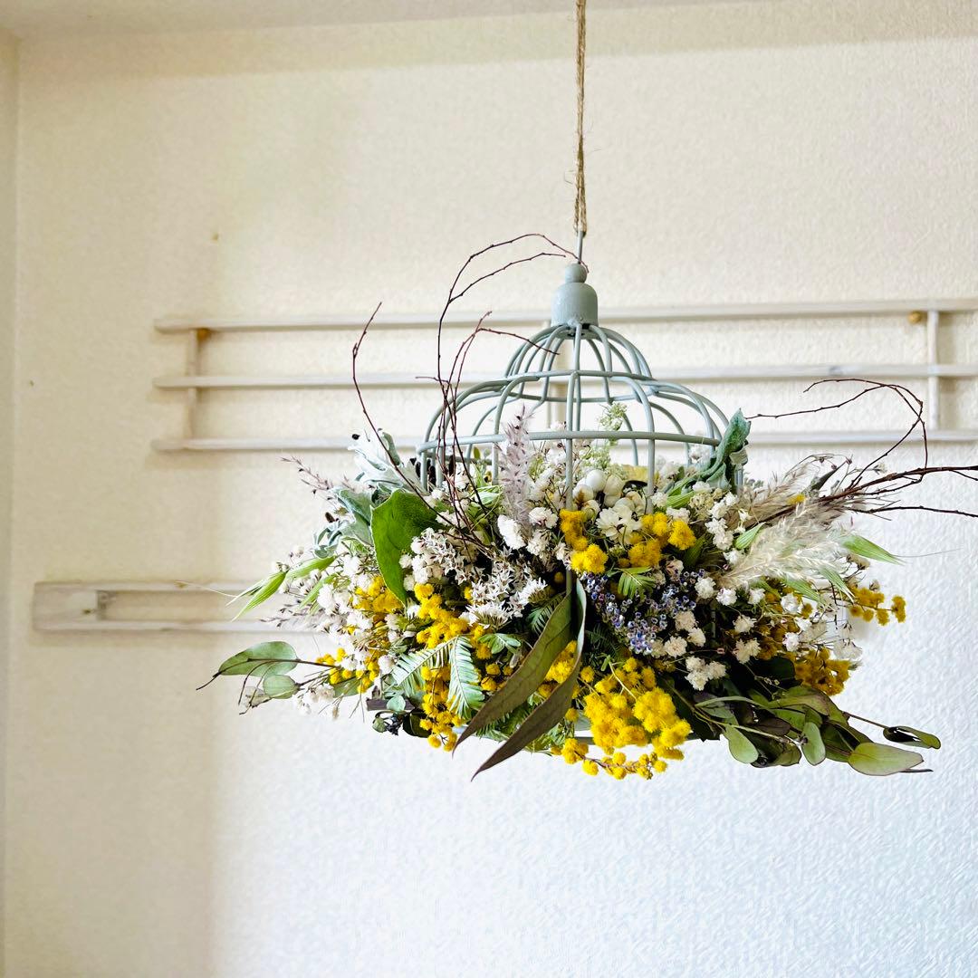 鳥かごアレンジ　フライングリース