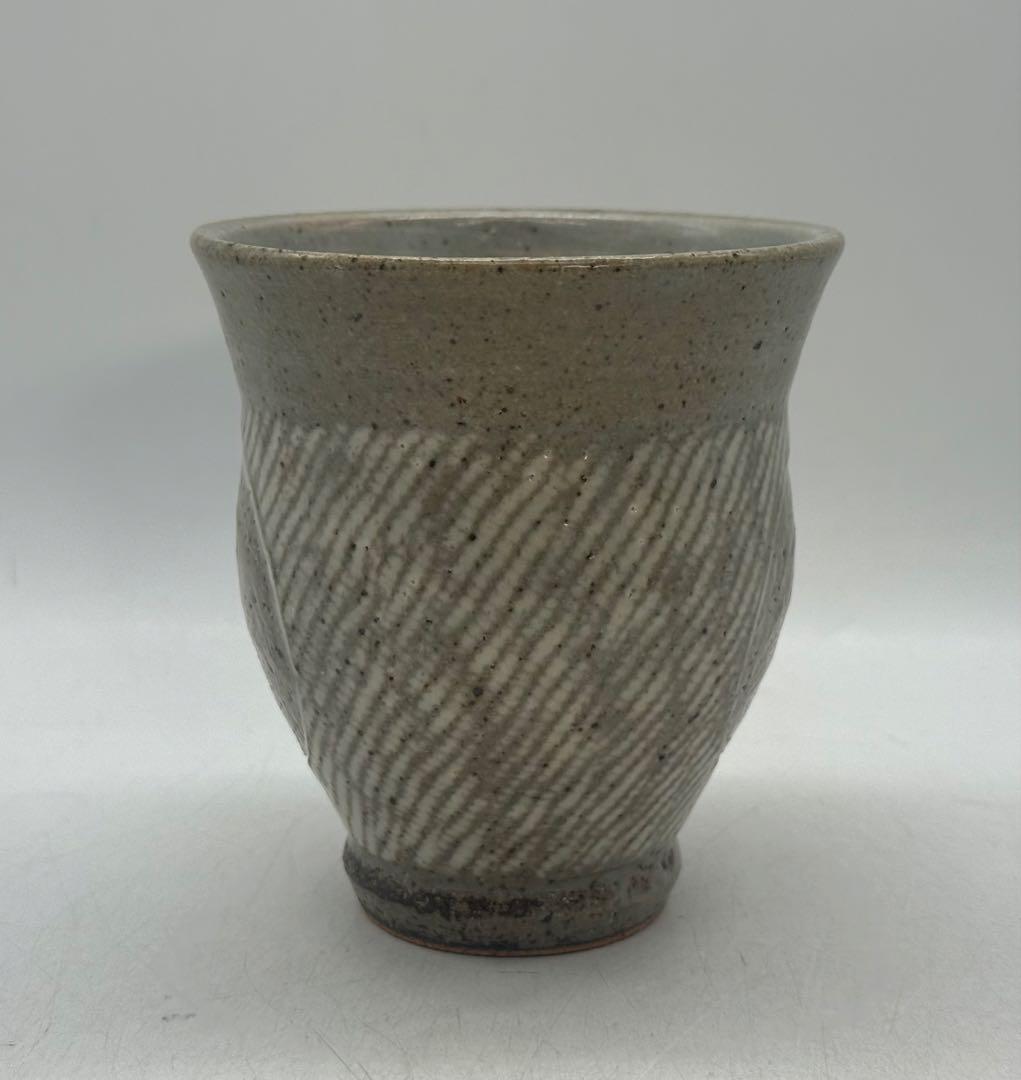 島田達三作　象嵌鐡釉湯呑み　人間国宝　茶器　送料込み260305