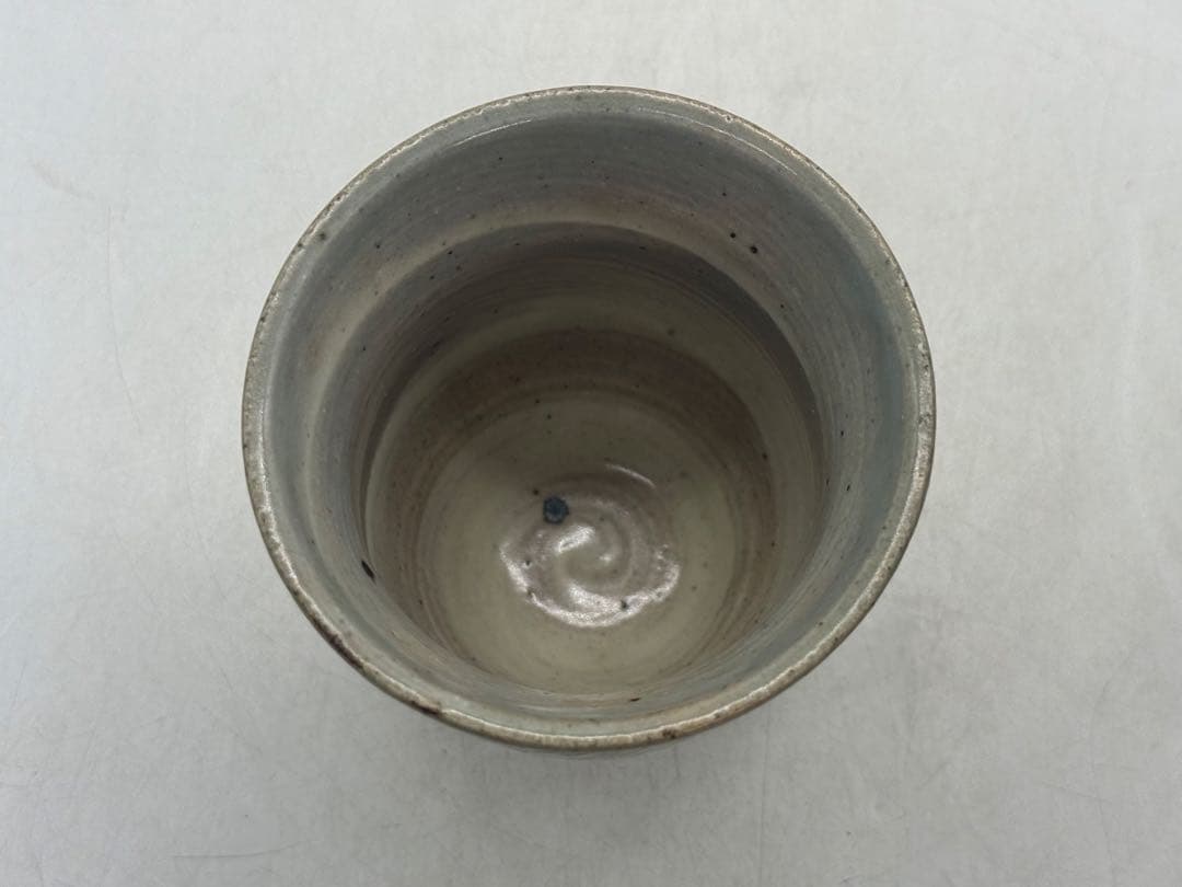 島田達三作　象嵌鐡釉湯呑み　人間国宝　茶器　送料込み260305