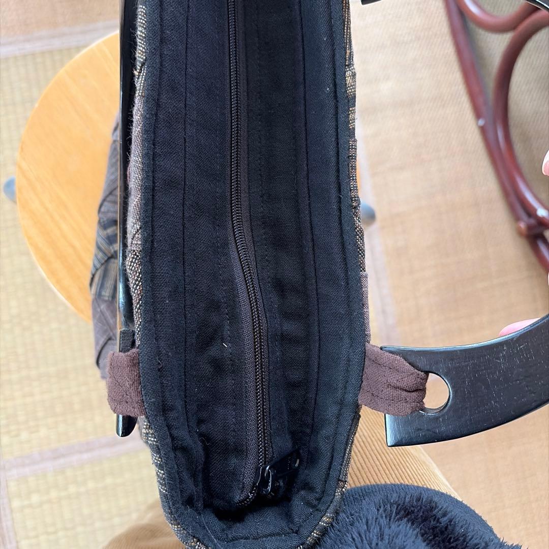 六角形布編み込みトートバッグ 38×30 底13