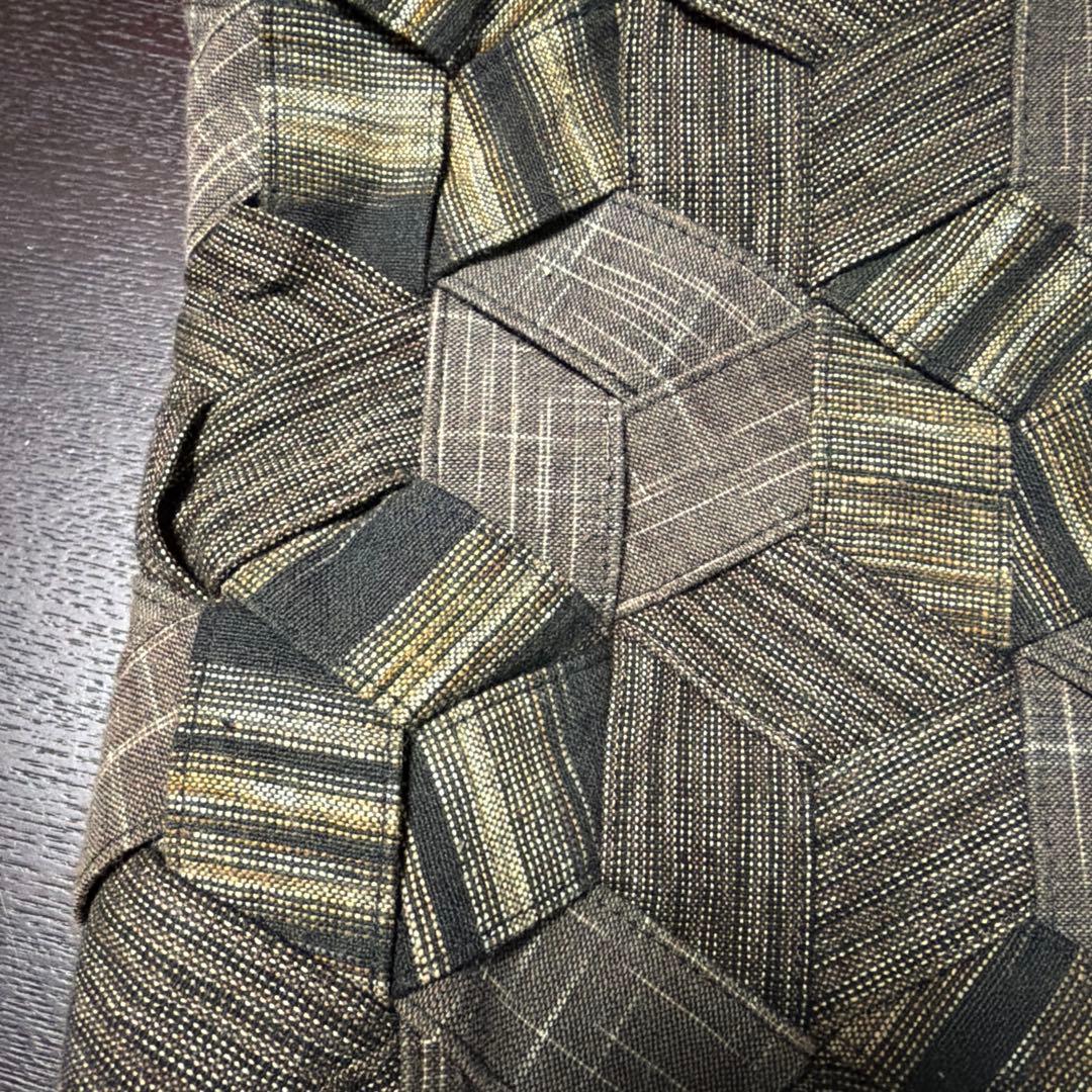 六角形布編み込みトートバッグ 38×30 底13