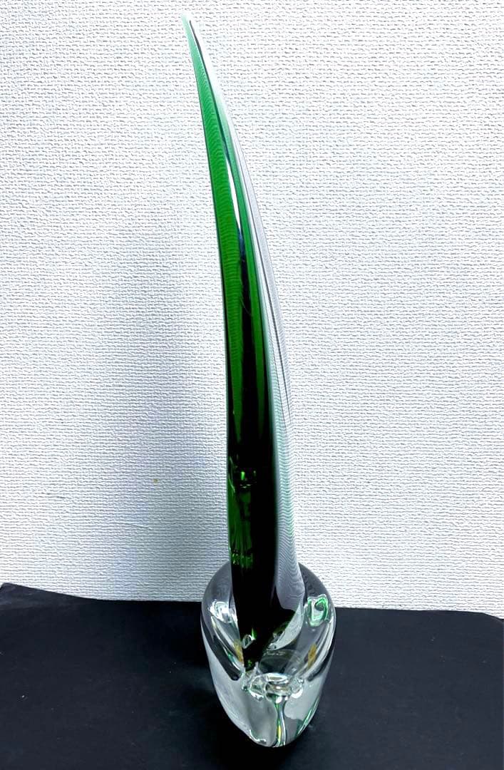 MURANOムラーノガラス イタリア製　ラージ 大型ヨット クリアグリーン