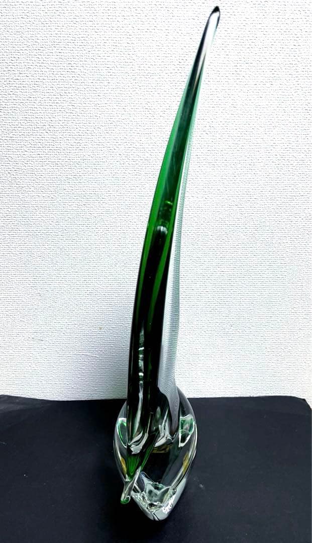 MURANOムラーノガラス イタリア製　ラージ 大型ヨット クリアグリーン