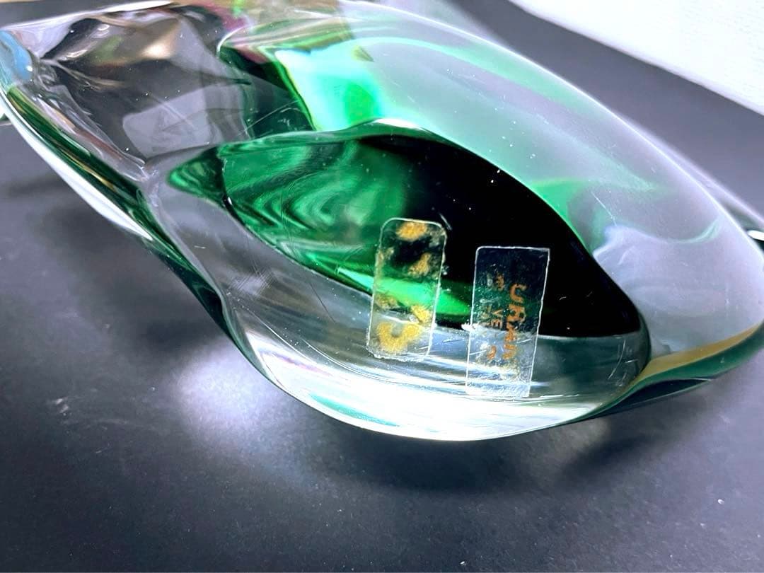 MURANOムラーノガラス イタリア製　ラージ 大型ヨット クリアグリーン