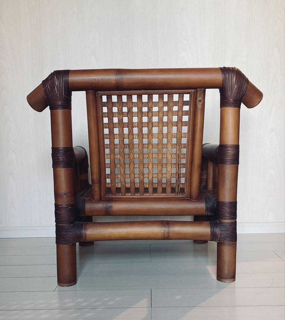 〈希少〉バンブー 竹製 ラタン チェア アンティーク 民族　民族雑貨