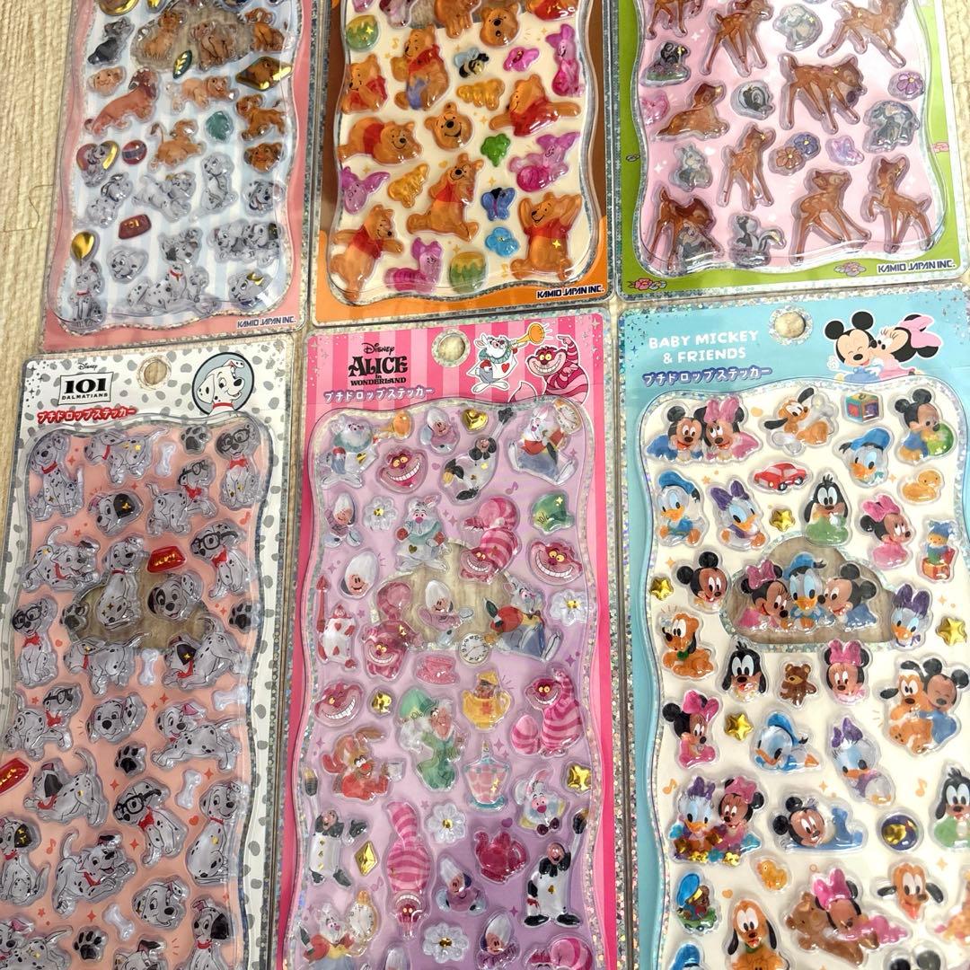 け*ぴ様 新作ディズニー プチドロップステッカー 6枚セット クラシック アリス