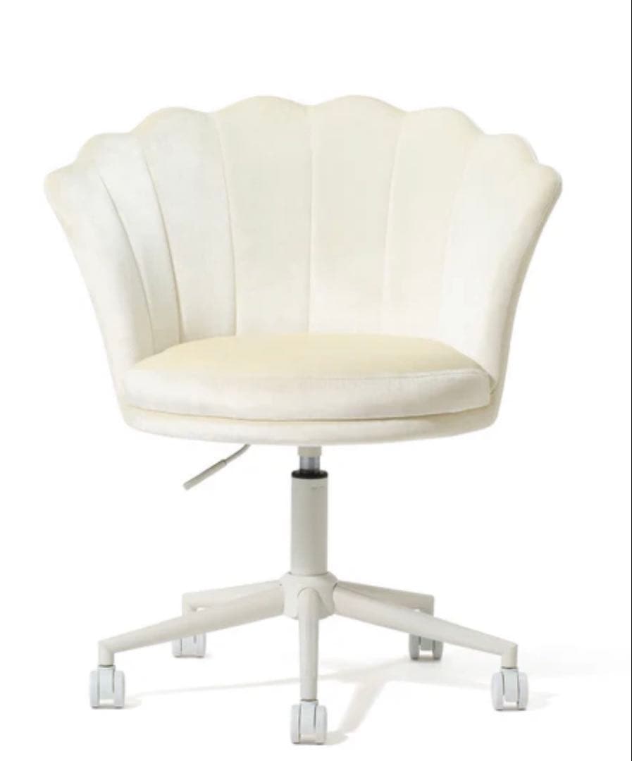 ホワイト貝殻型昇降チェア