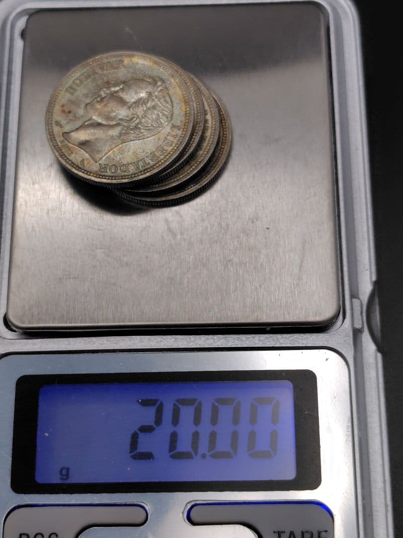 ベネズエラ　1ボリバル銀貨 4枚　No.374　銀貨　旧硬貨