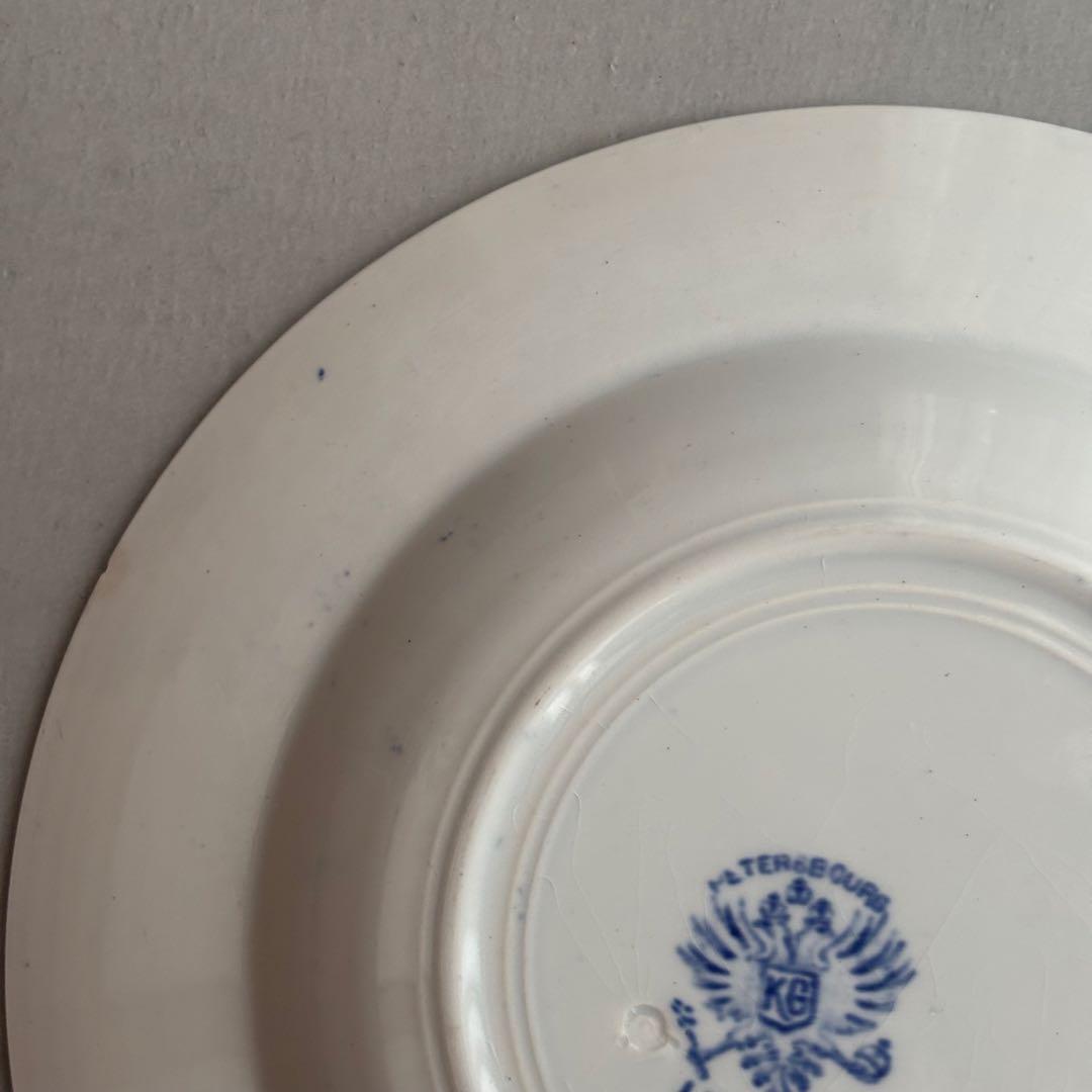 フランスアンティーク リュネヴィル ブルーの紋章 スーププレートB