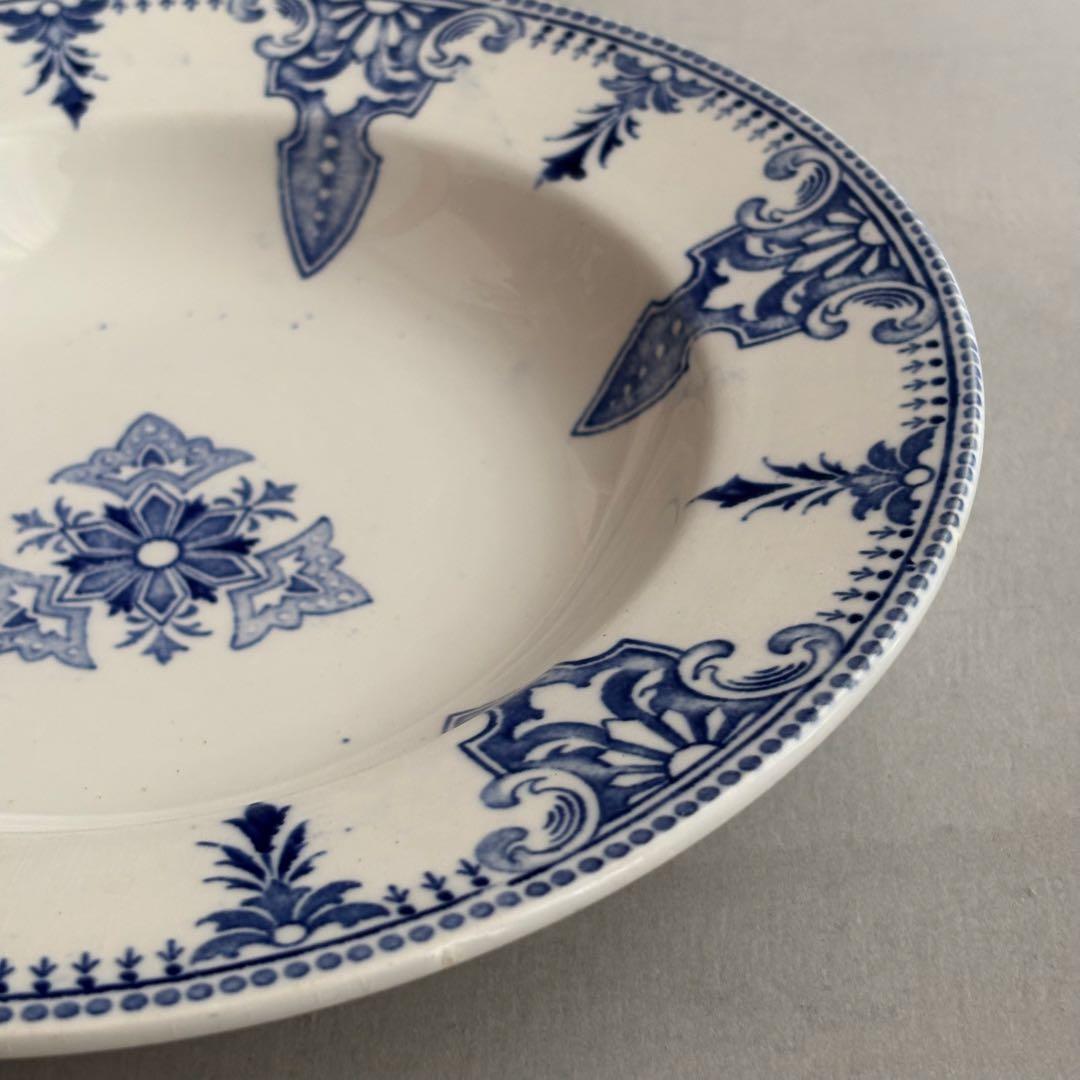 フランスアンティーク リュネヴィル ブルーの紋章 スーププレートB