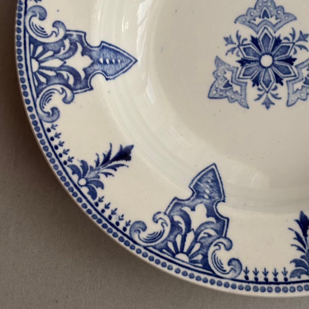 フランスアンティーク リュネヴィル ブルーの紋章 スーププレートB