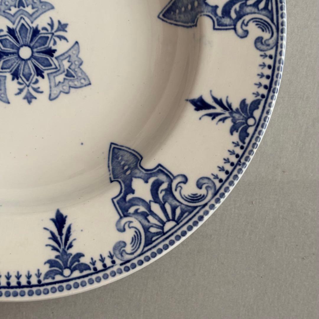 フランスアンティーク リュネヴィル ブルーの紋章 スーププレートB