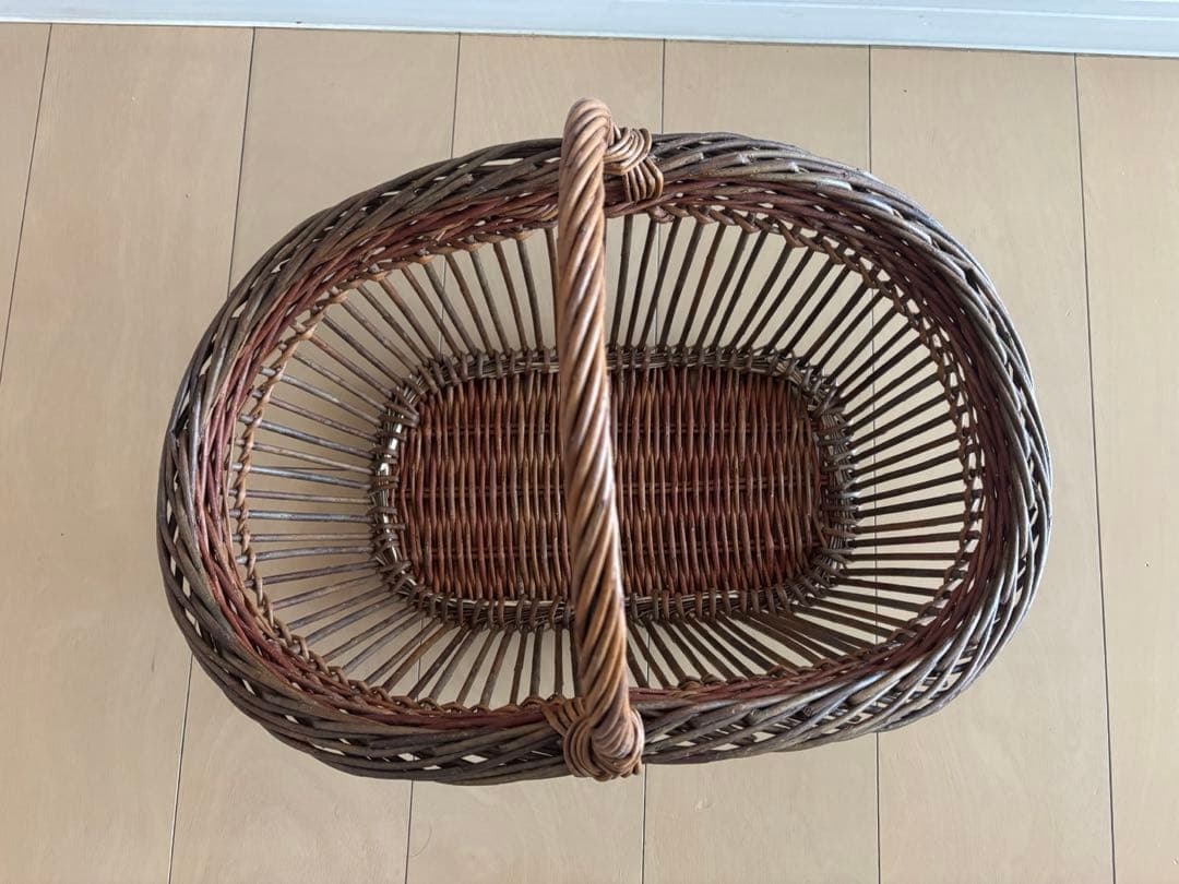 最終価格　フランス 柳細工の収穫かご