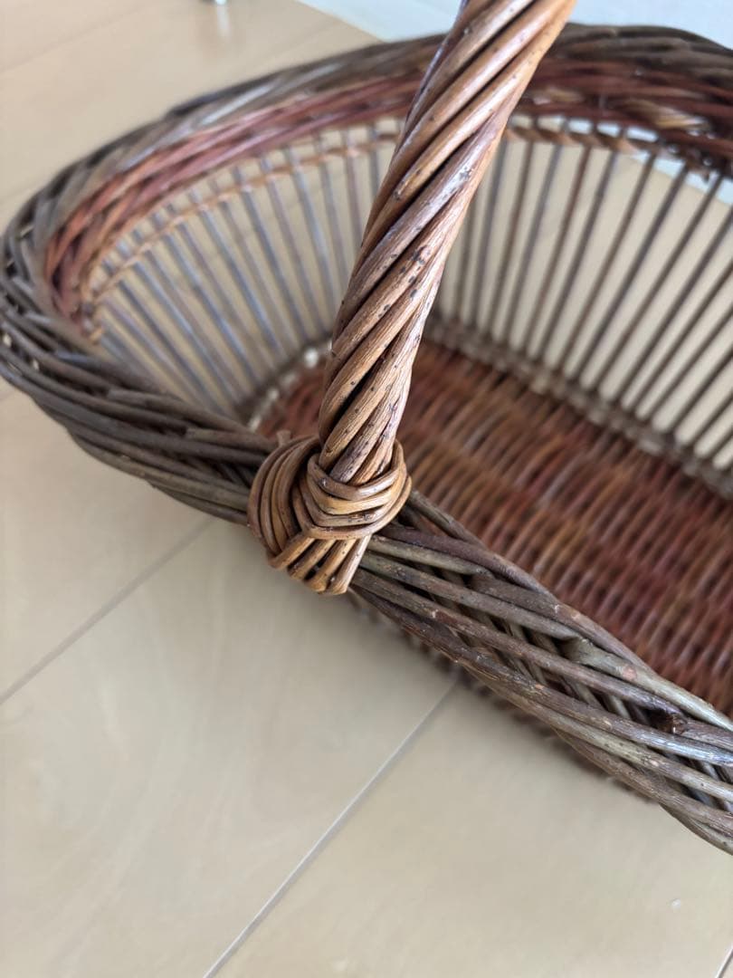 最終価格　フランス 柳細工の収穫かご