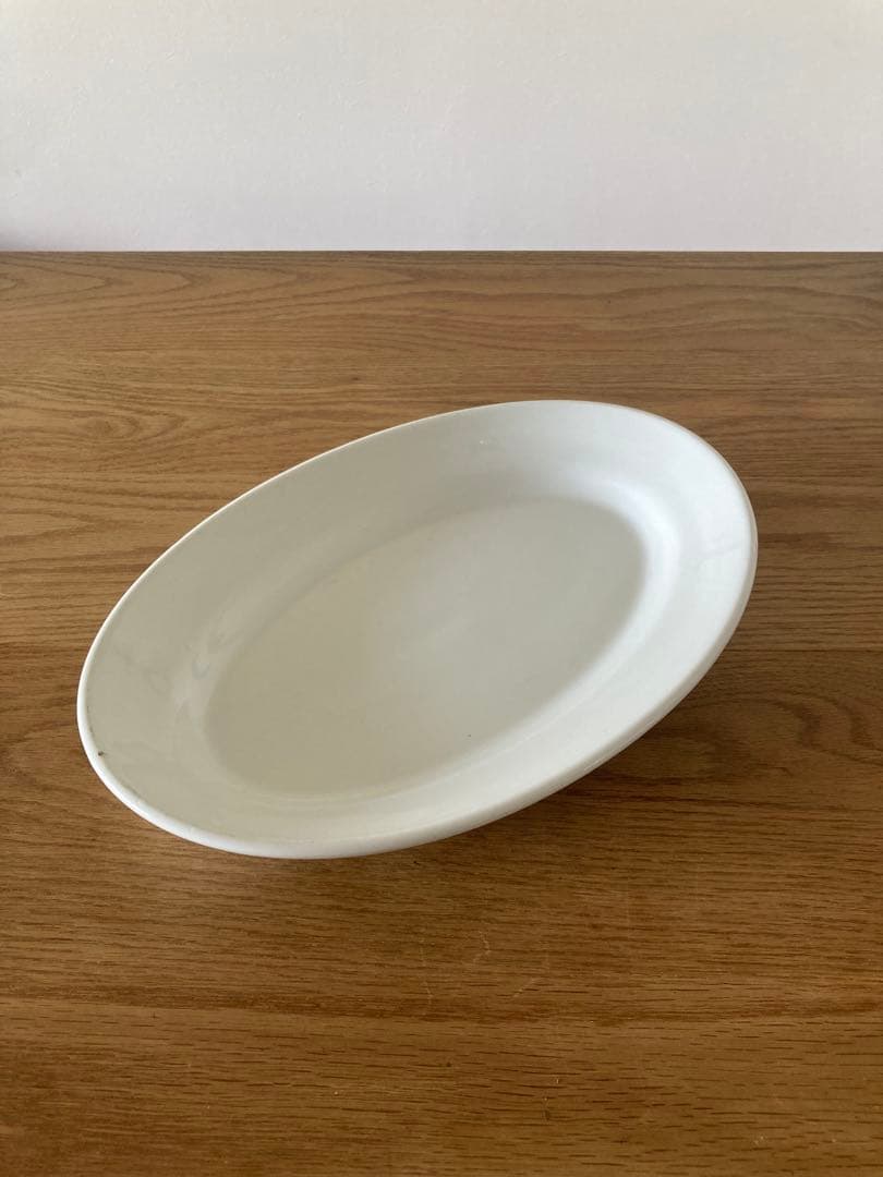 【美品 希少】 アンティーク 陶器 オーバル皿 ラヴィエ 白磁