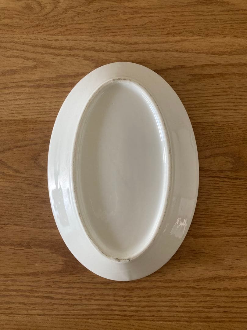 【美品 希少】 アンティーク 陶器 オーバル皿 ラヴィエ 白磁