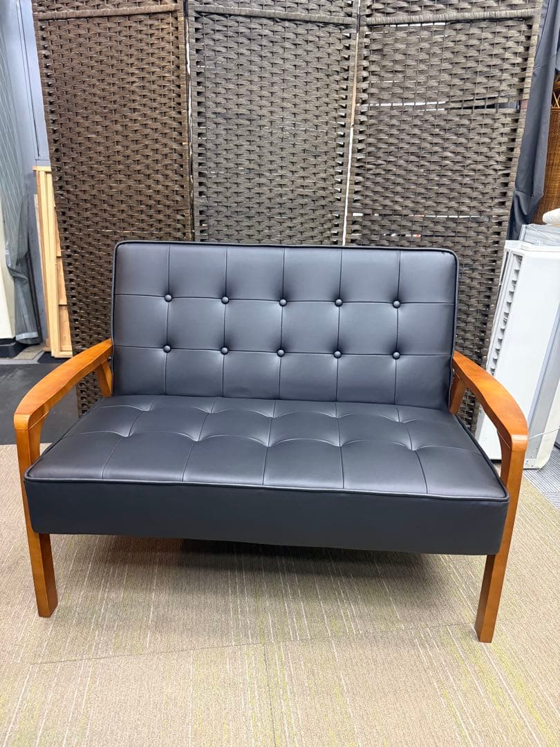 【ほぼ新品】ニトリ　2人掛けソファー（Nシールドルッキ2 BK/MBR）