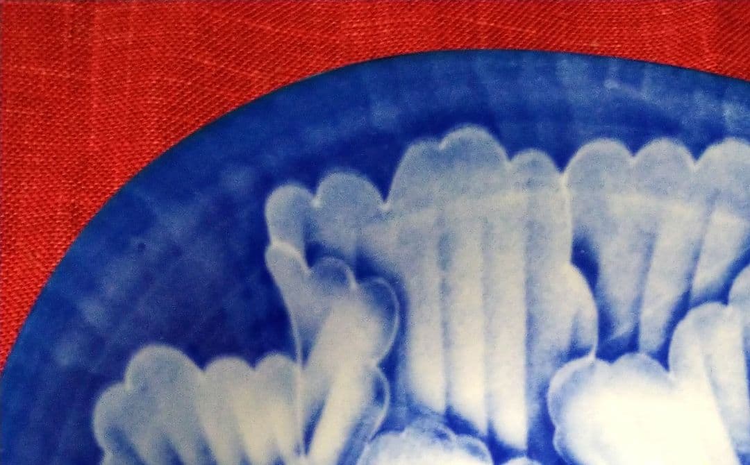 ♥豪華演出に♥コレクション⬛ヴィンテージ⬛有田焼龍峰窯　染付大輪牡丹唐草輪花3皿