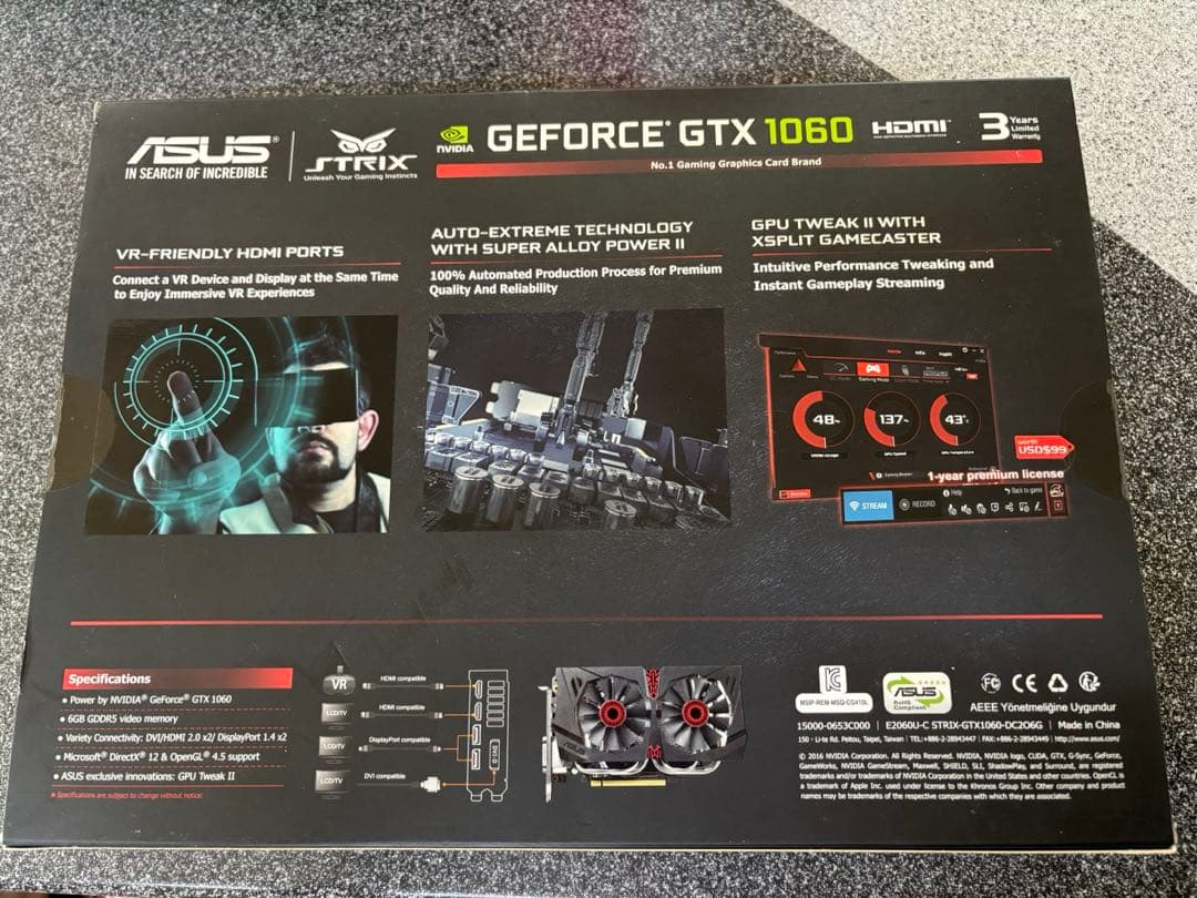 未開封　ASUS GeForce GTX 1060 OC 6GB