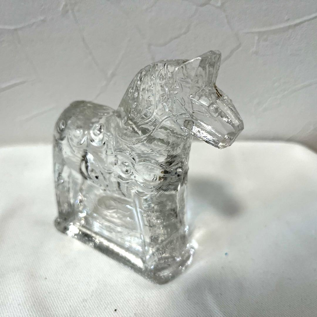 【値下】北欧　リンズハンマル社　バイキング& 馬の置物　クリスタルガラス