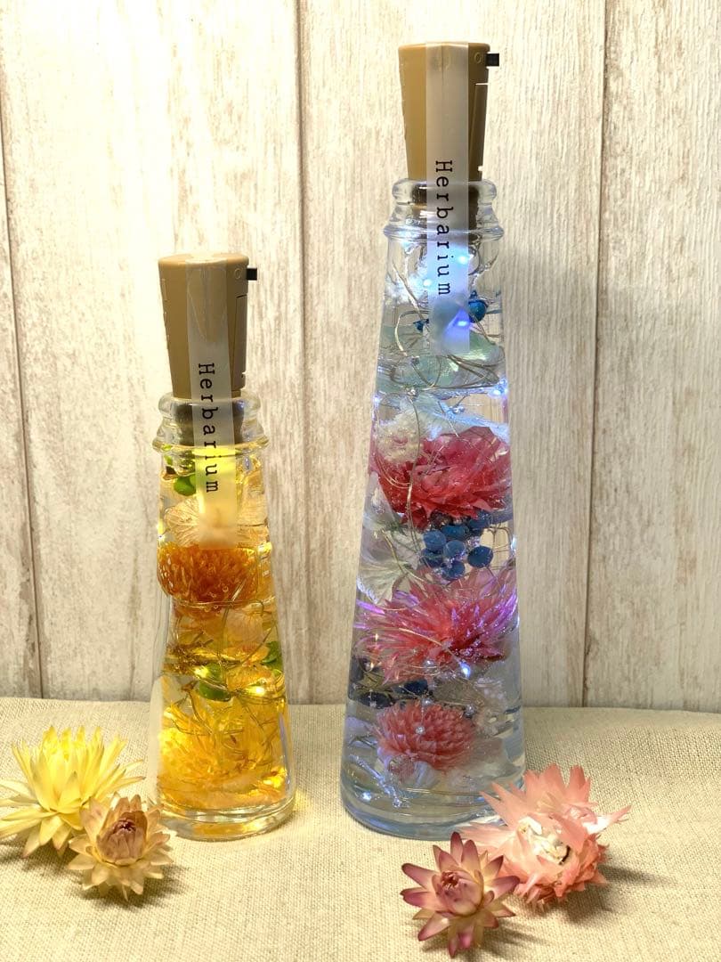 HANDMADE 光る・固まるハーバリウム　2本セット