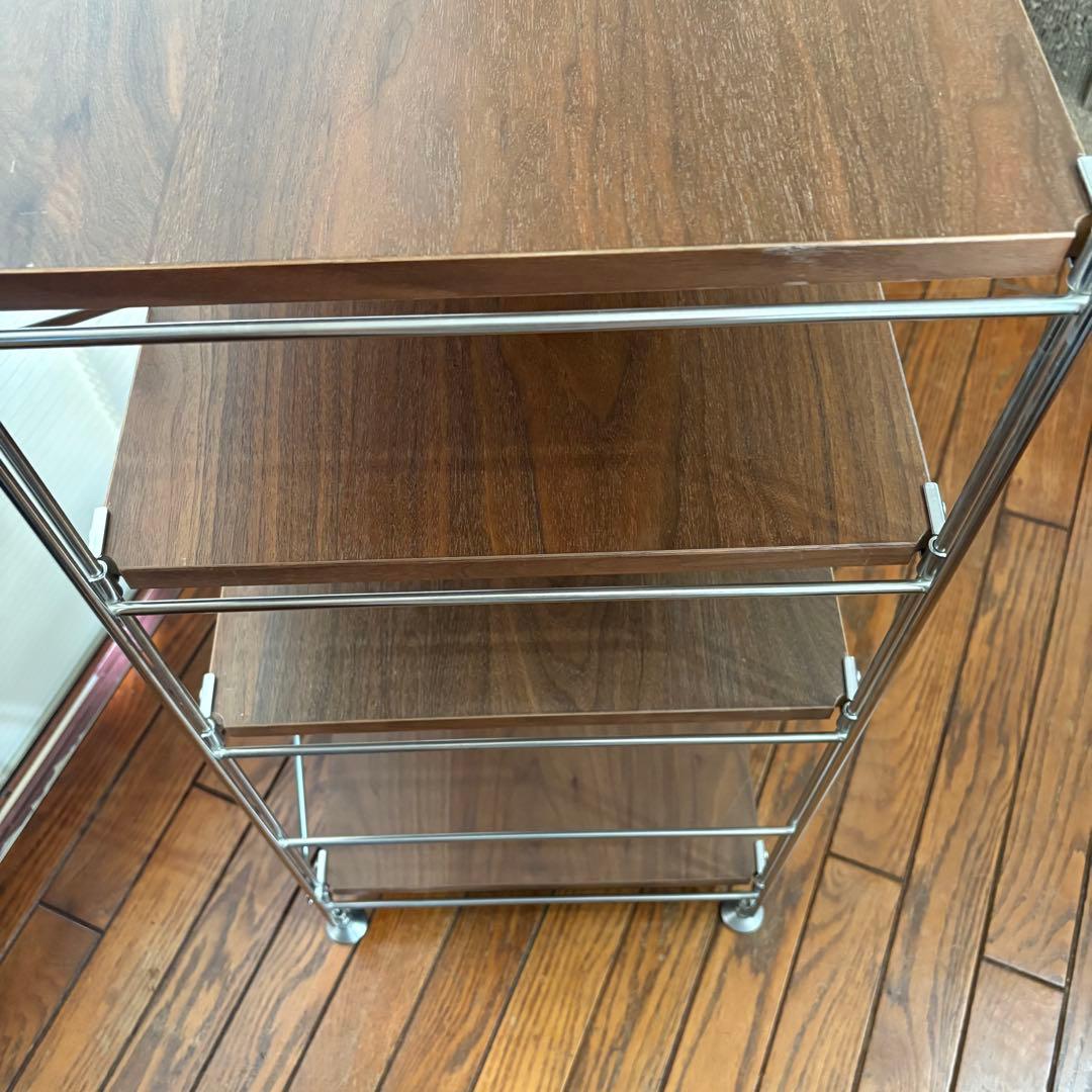 お値下げ中！無印 ユニットシェルフ ワイド 小 ウォールナット ＋追加棚1枚