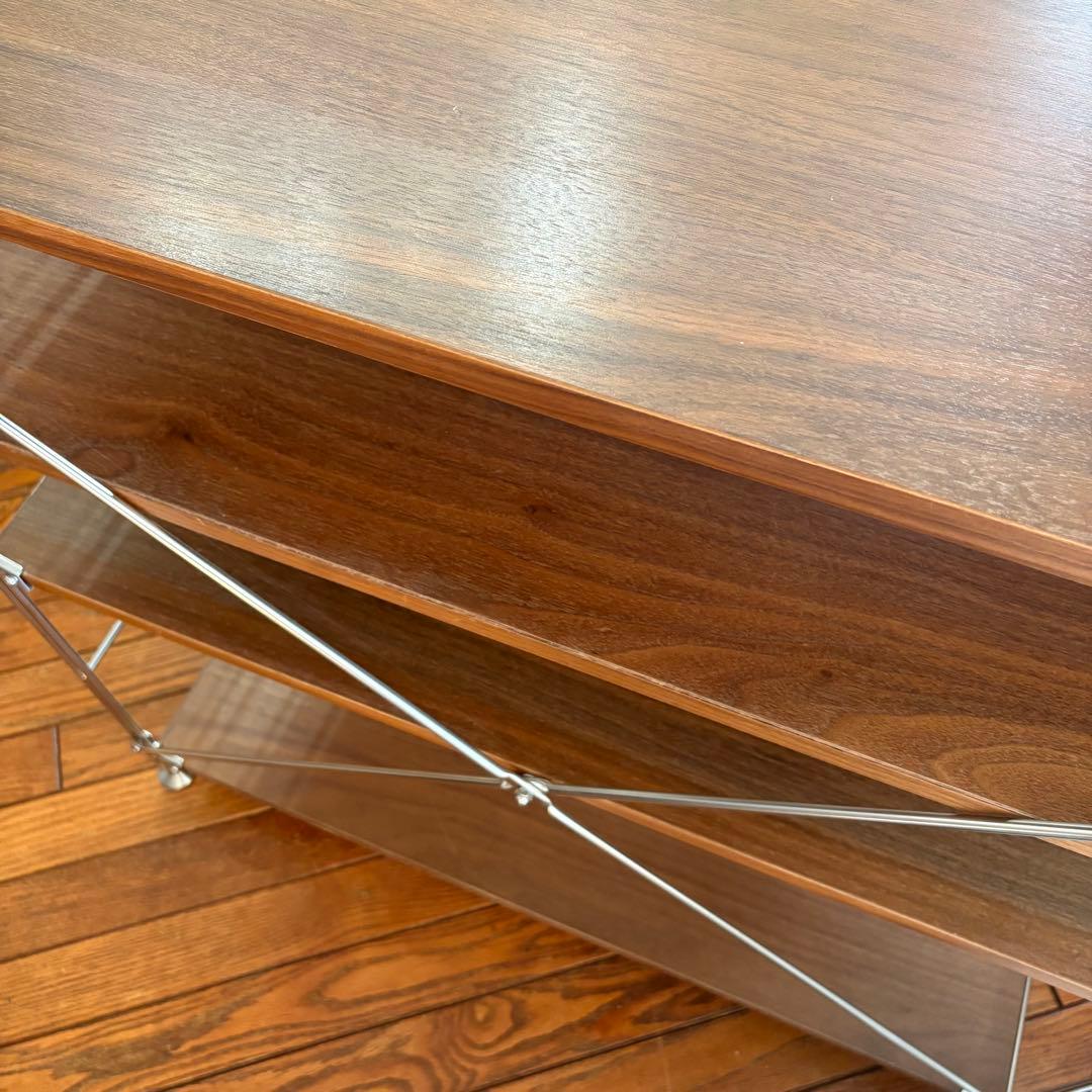 お値下げ中！無印 ユニットシェルフ ワイド 小 ウォールナット ＋追加棚1枚